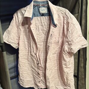 Pink Casual Button Down Shirt with Textured Fabric